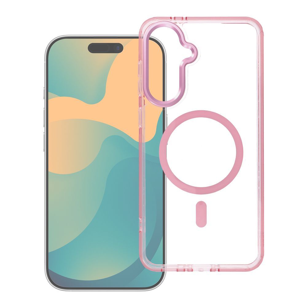 Husa Frame Transparent Hybrid Mag pentru Xiaomi Redmi 17 4G / 5G Compatible cu Magsafe Powder Roz