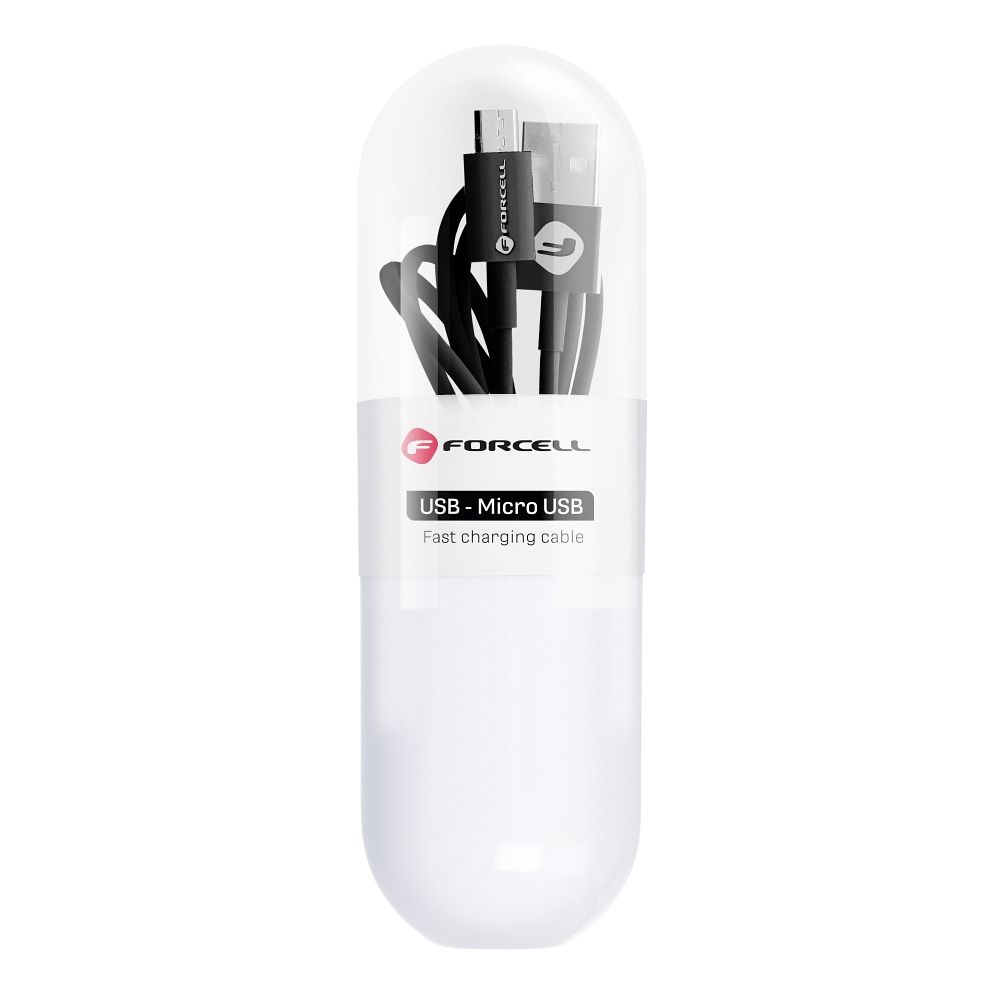 Cablu Forcell USB A To Micro USB F-energy 2,4A Tube 1 M C321 Negru