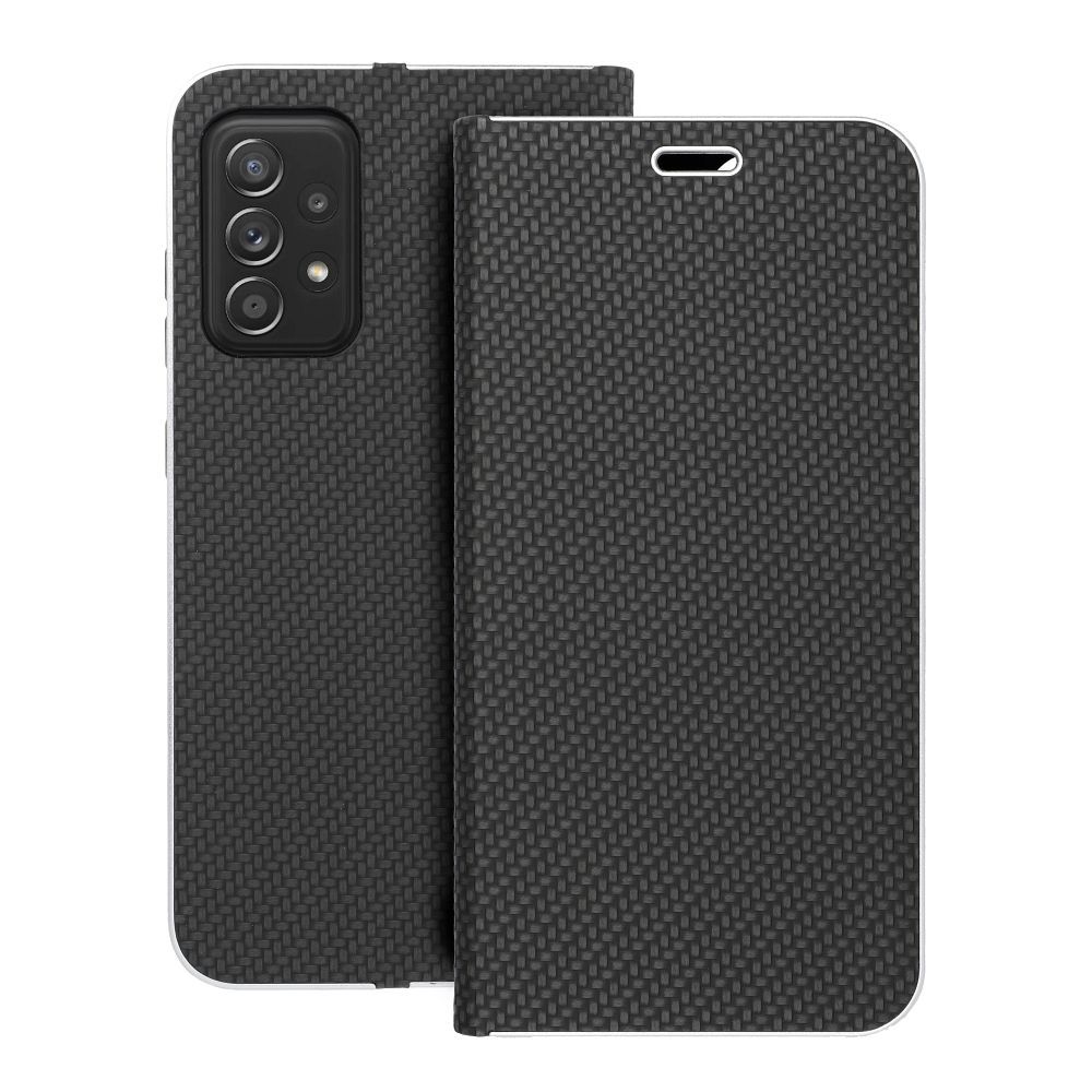 Husa Luna Book Carbon Flip pentru Samsung A52 5G / A52 LTE ( 4G ) / A52s 5G Negru