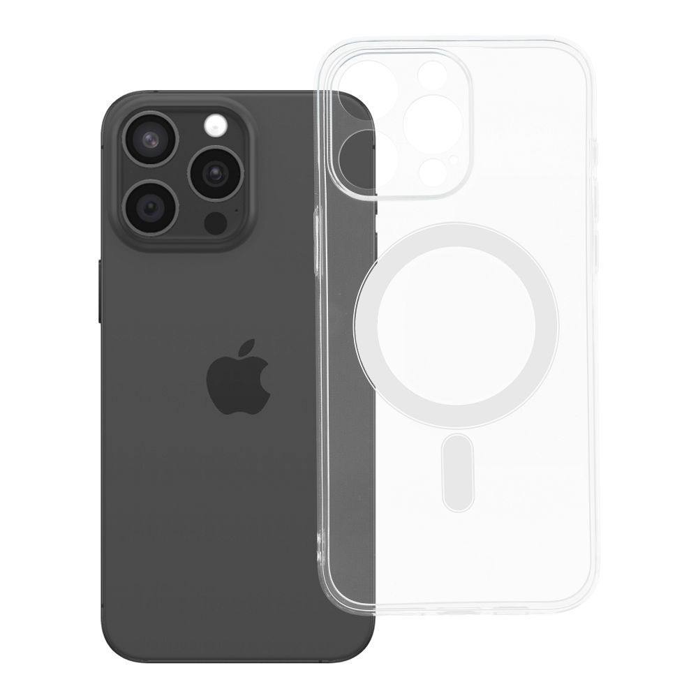 Husa Transparent 2 Mm Mag pentru iPhone 15 PRO MAX Compatible cu Magsafe (Camera Protection) Transparent