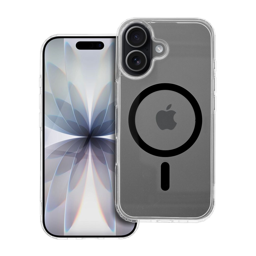 Husa pentru iPhone 17 Drop Glue Colorful Ring Mag Compatible cu Magsafe Negru