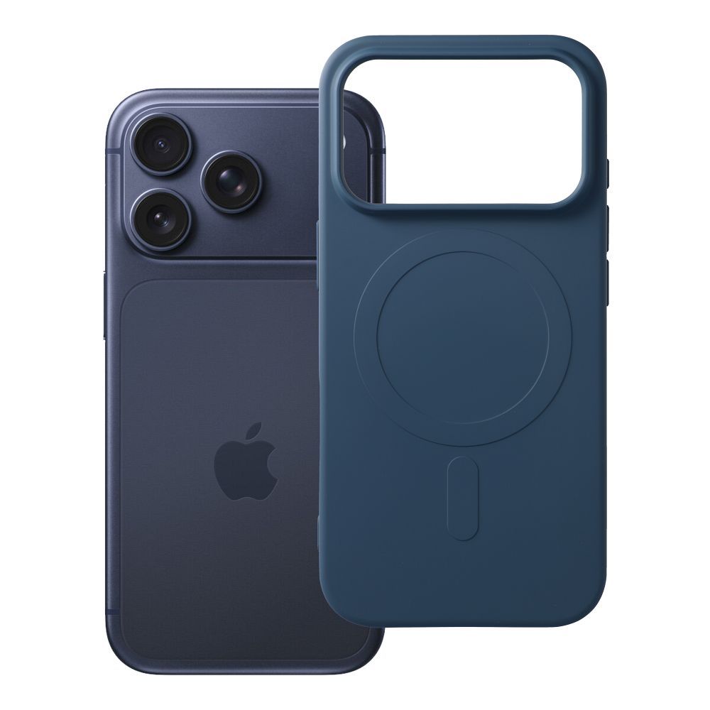 Husa Silicone Mag pentru iPhone 18 Pro / 17 Pro Compatible cu Magsafe (Big Hole) Albastru inchis