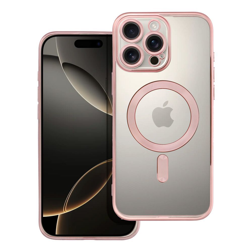 Husa Electro Mag pentru iPhone 16 PRO MAX Compatible cu Magsafe Auriu-rose