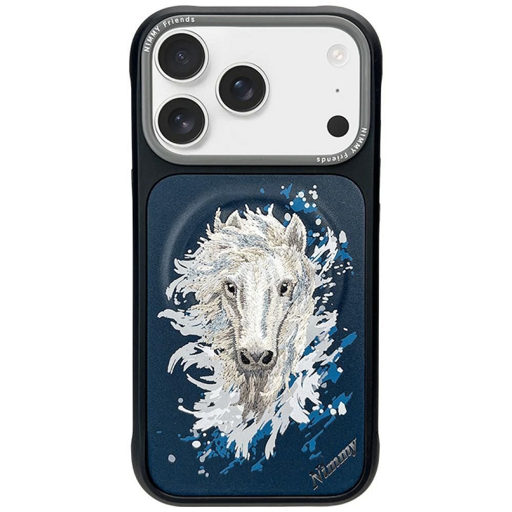 Husa Nimmy Horse Compatible cu Magsafe pentru iPhone 18 Pro/17 Pro Bleumarin