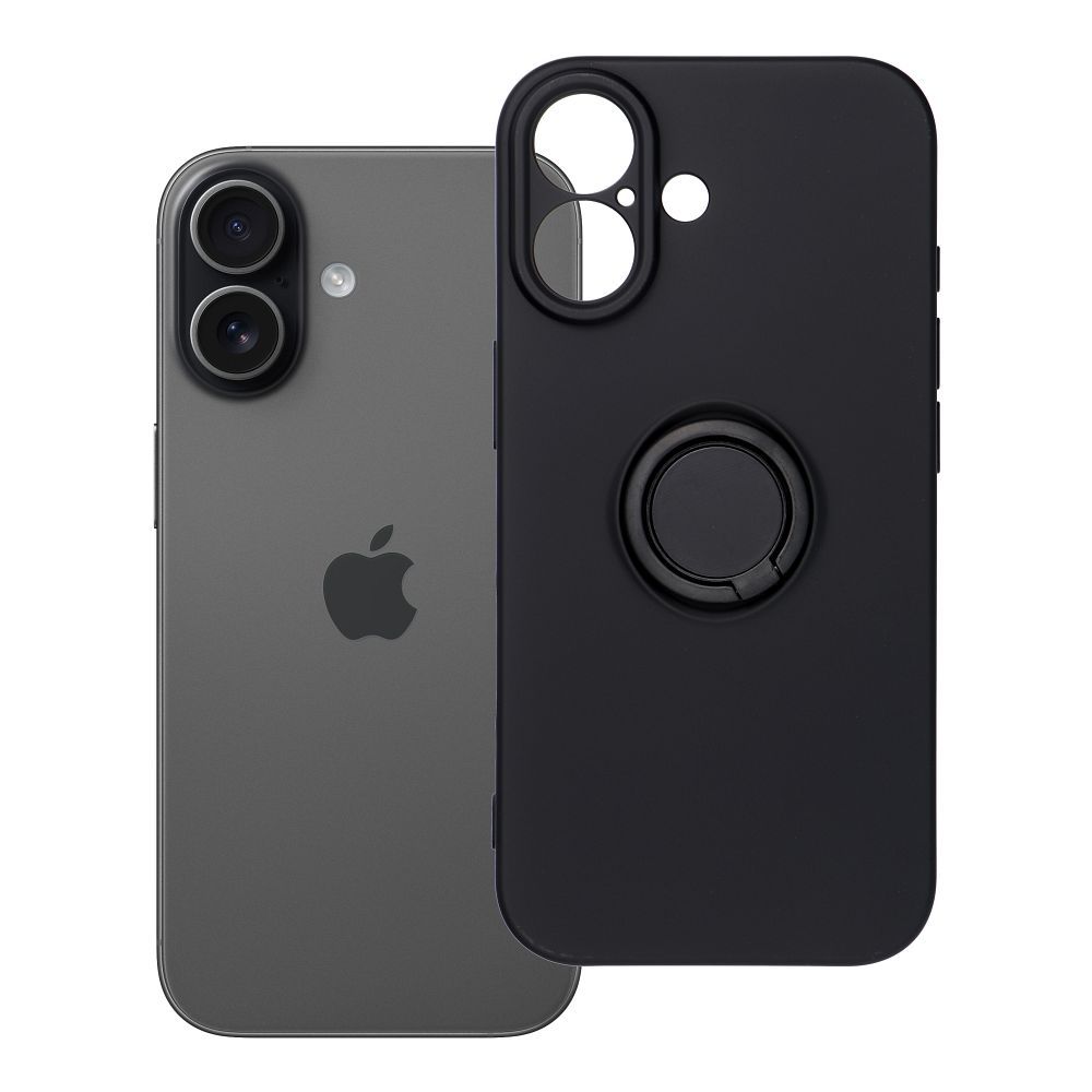 Husa Silicone Ring pentru iPhone 17 Negru