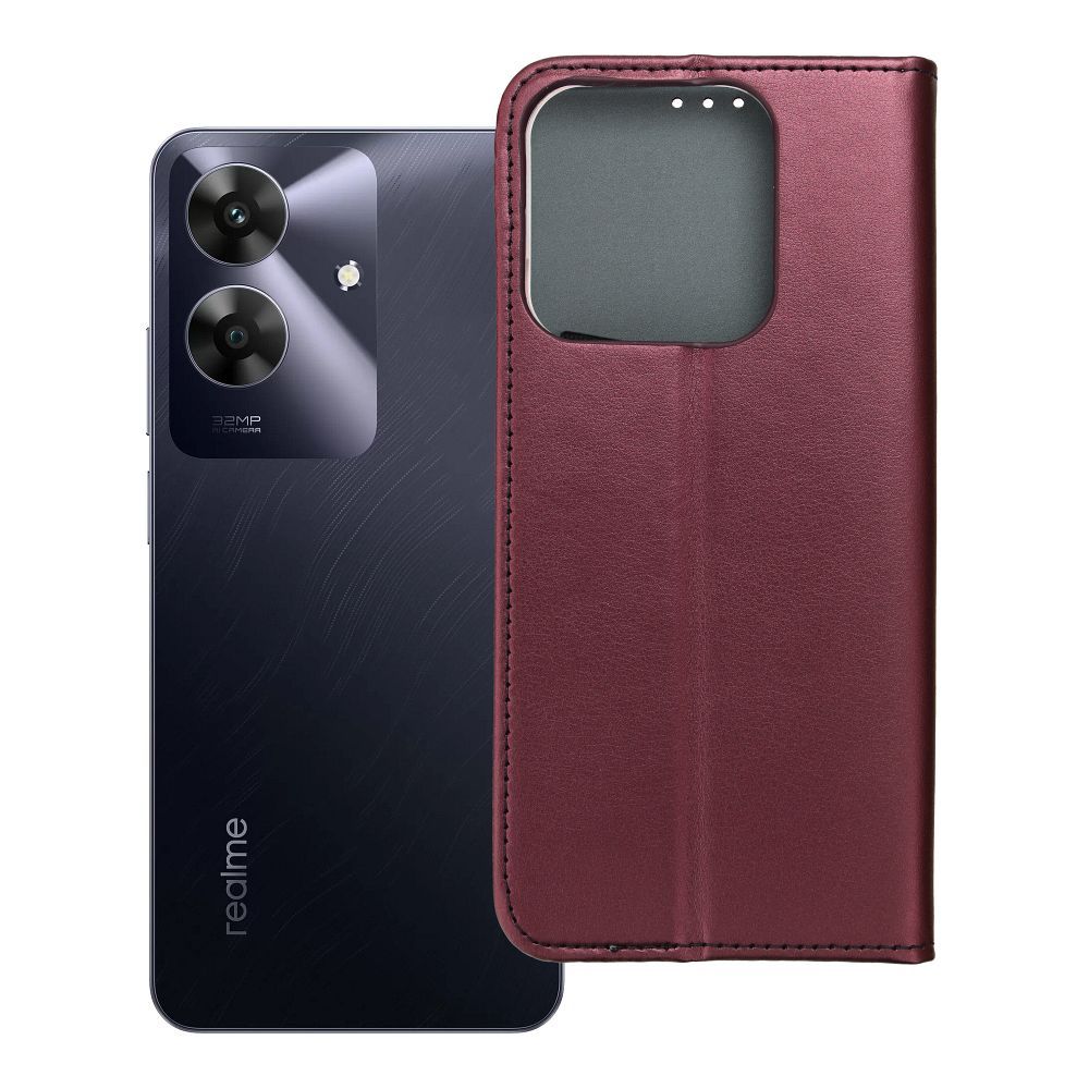 Husa Flip pentru Realme Note 60 Smart Magneto Burgundy