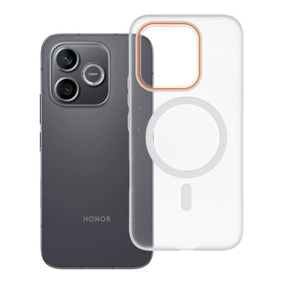 Husa Go Portocaliu pentru Honor 600 Lite Compatible cu Magsafe Transparent