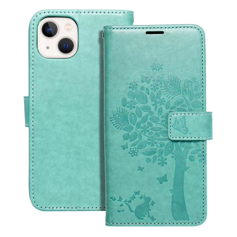 Husa Mezzo Book Flip pentru iPhone 13 Tree Verde