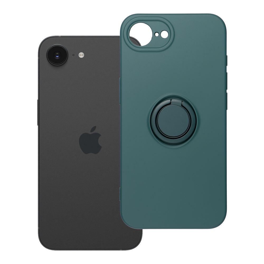 Husa Silicone Ring pentru iPhone 16e (SE 4 2025) / 17e Verde