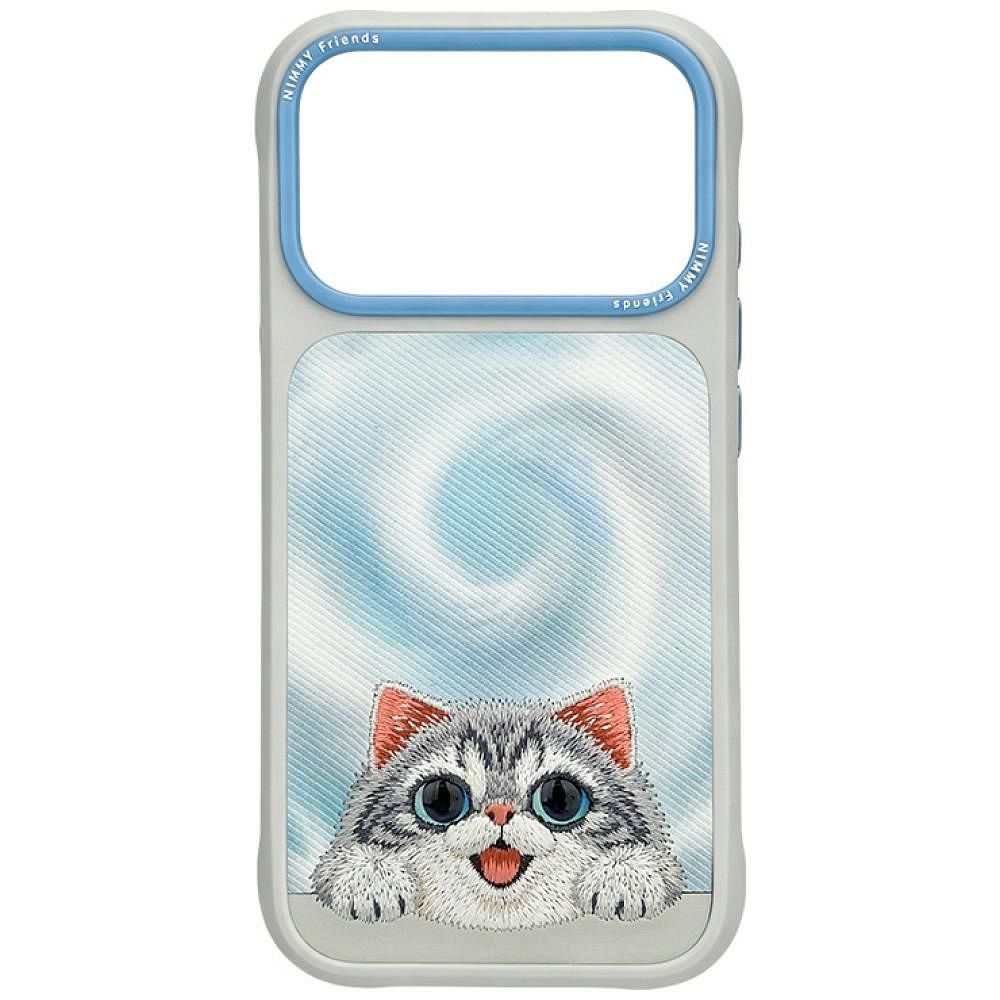Husa Nimmy BIG Eyed Lying Argintiu Shaded CAT Compatible cu Magsafe pentru iPhone 18 Pro Max/17 Pro Max Gri