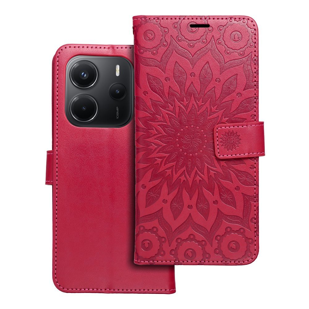 Husa Mezzo Book Flip pentru Xiaomi Redmi Note 14 5G Mandala Magenta
