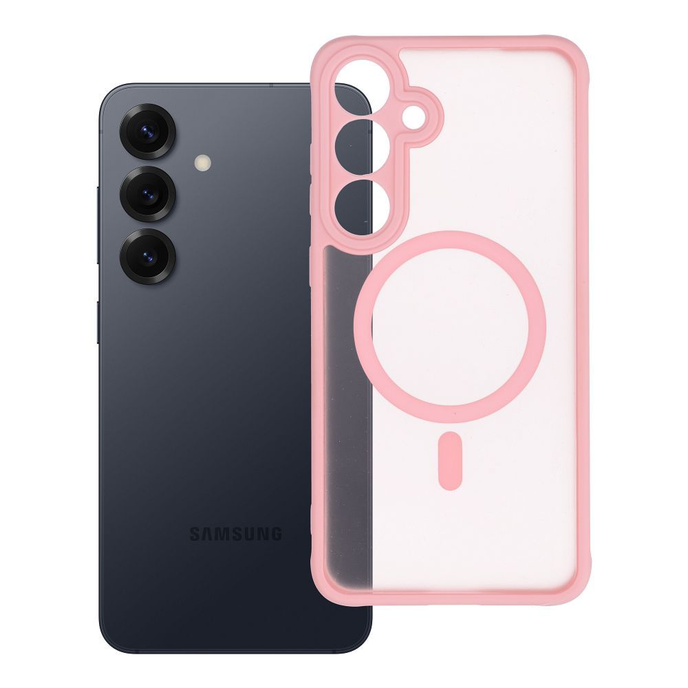 Husa Full mat Mag pentru Samsung S25 Plus Compatible cu Magsafe Roz deschis