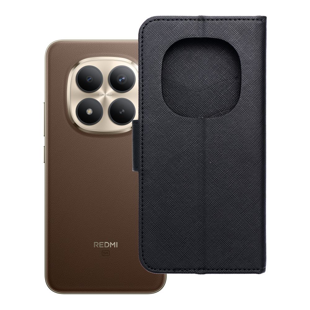 Husa Fancy Book Flip pentru Xiaomi Redmi Note 15 PRO Plus 5G Negru
