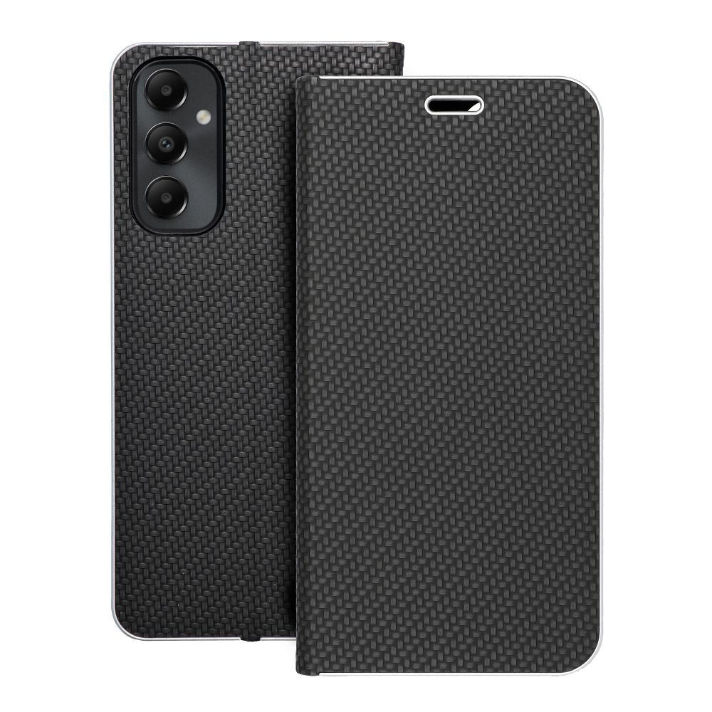 Husa Luna Book Carbon Flip pentru Samsung A05s Negru