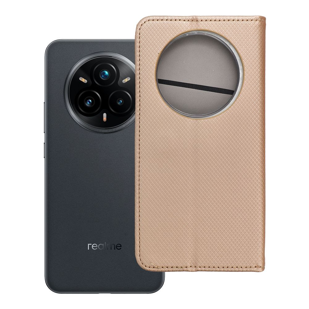Husa Smart Book pentru Realme 14 PRO Plus Auriu