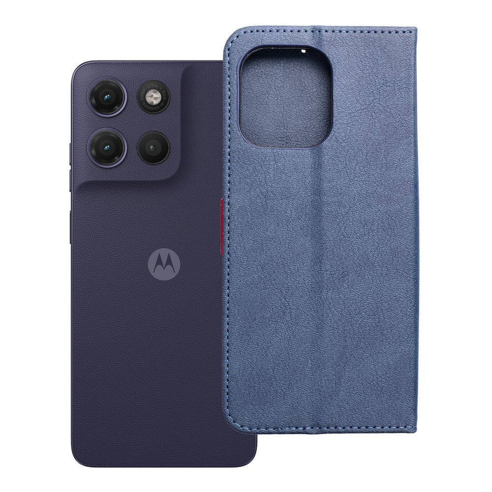 Husa Split Book Flip pentru Motorola G17 Navy si Rosu