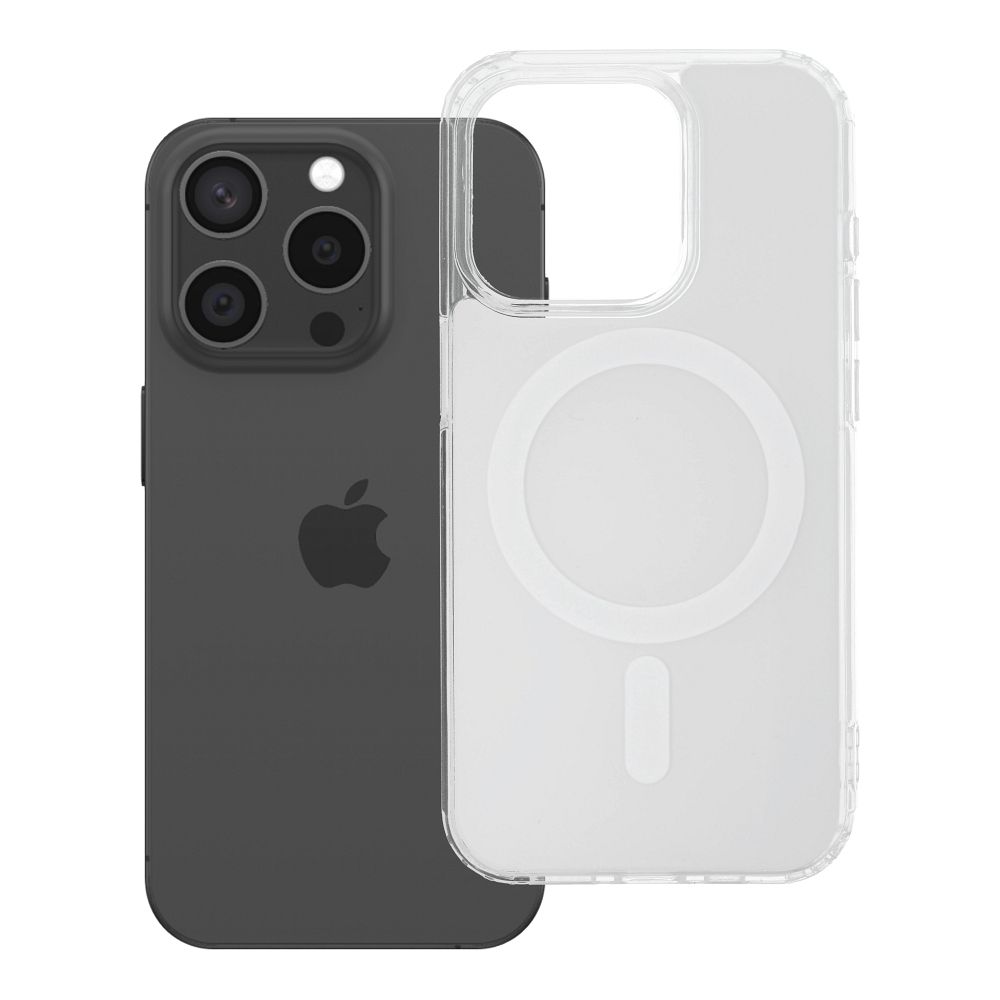 Husa Transparent Fusion Mag pentru iPhone 15 PRO Compatible cu Magsafe Alb