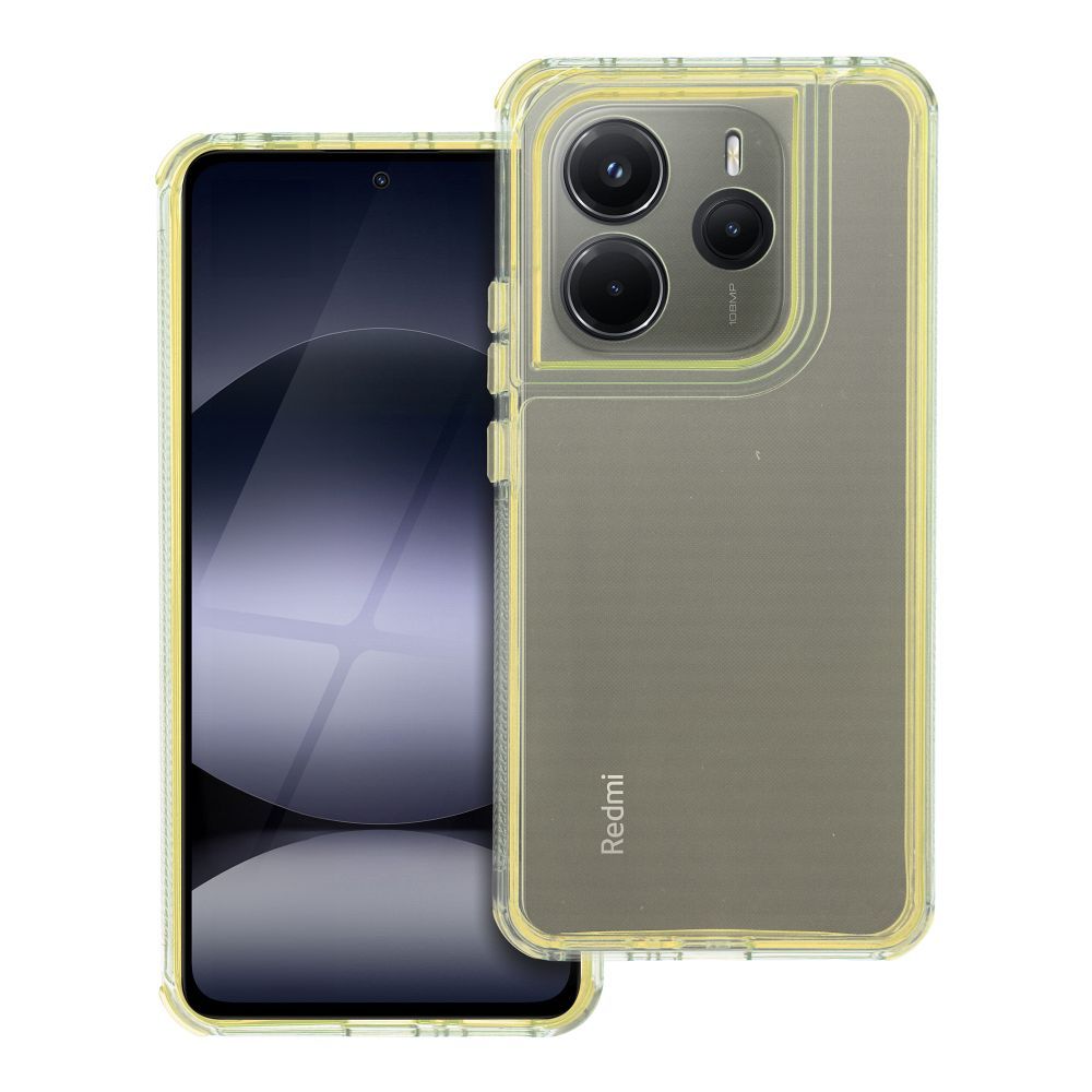 Husa Matrix Transparent pentru Xiaomi Redmi Note 14 5G Galben