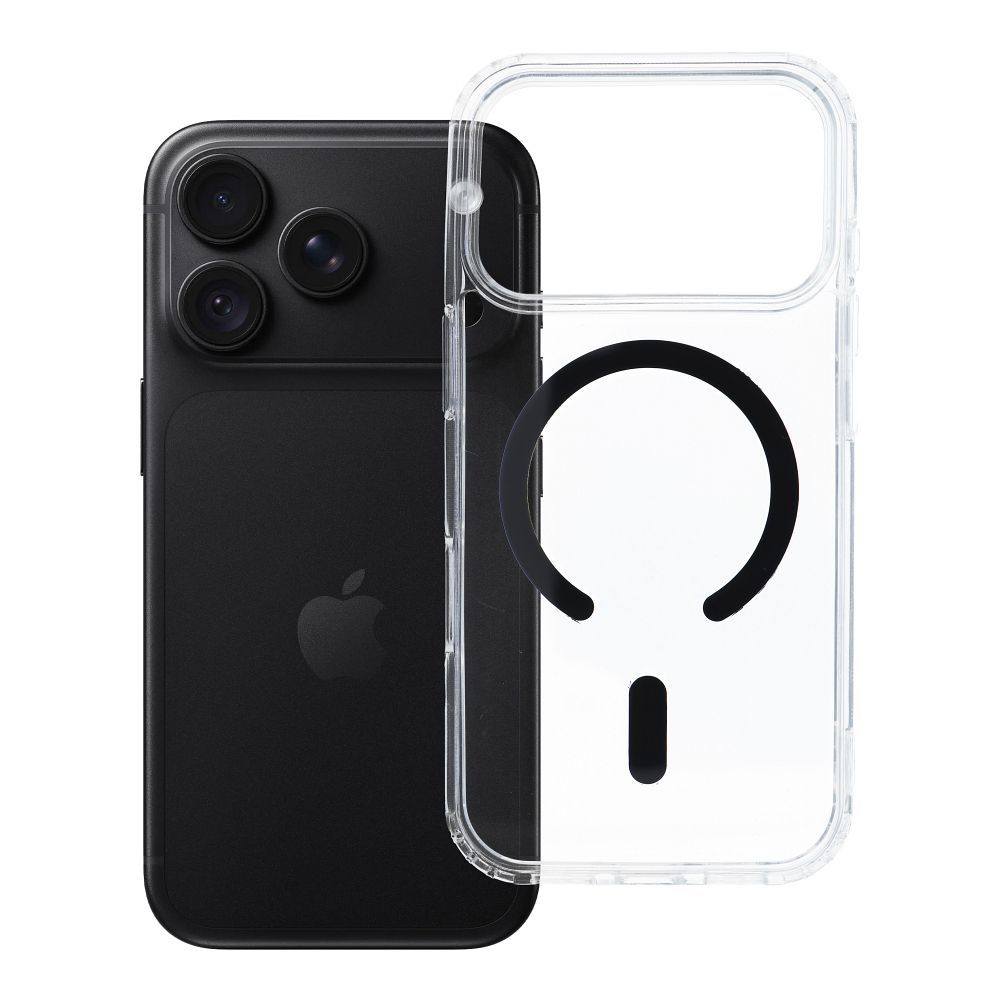 Husa pentru iPhone 18 Pro / 17 Pro Drop Glue Colorful Ring Mag Compatible cu Magsafe Negru