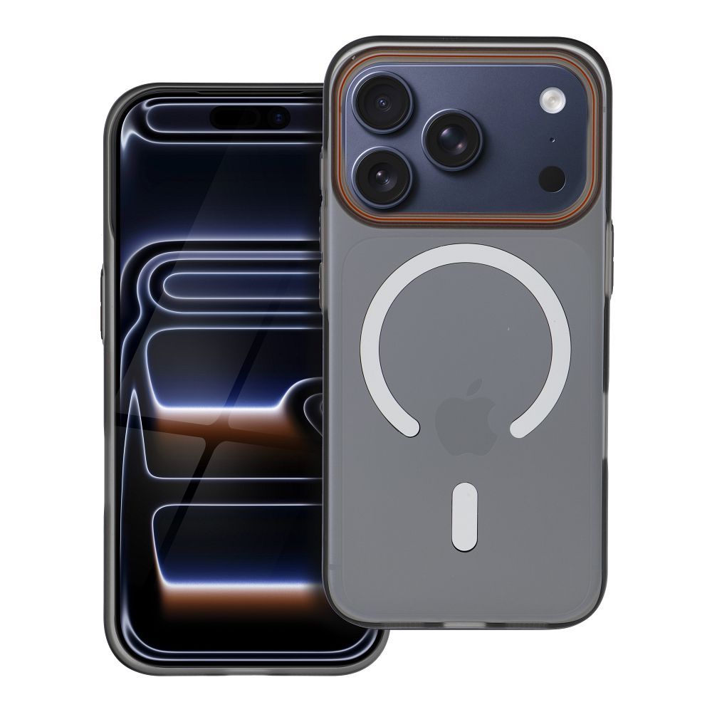 Husa Go Portocaliu pentru iPhone 17 Compatible cu Magsafe Negru