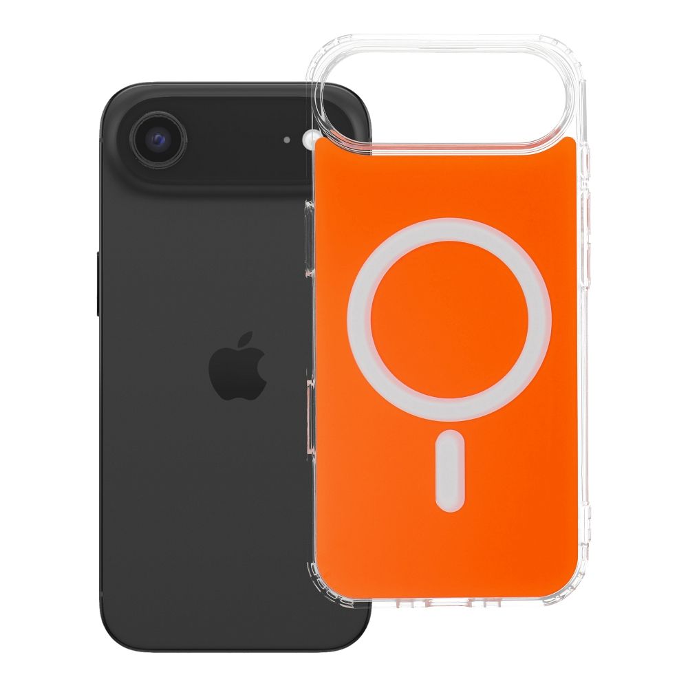 Husa Transparent Fusion Mag pentru iPhone 17 AIR Compatible cu Magsafe Hermes Portocaliu