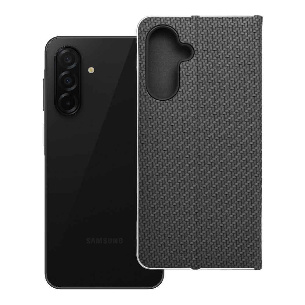 Husa Luna Book Carbon Flip pentru Samsung A26 5G Negru