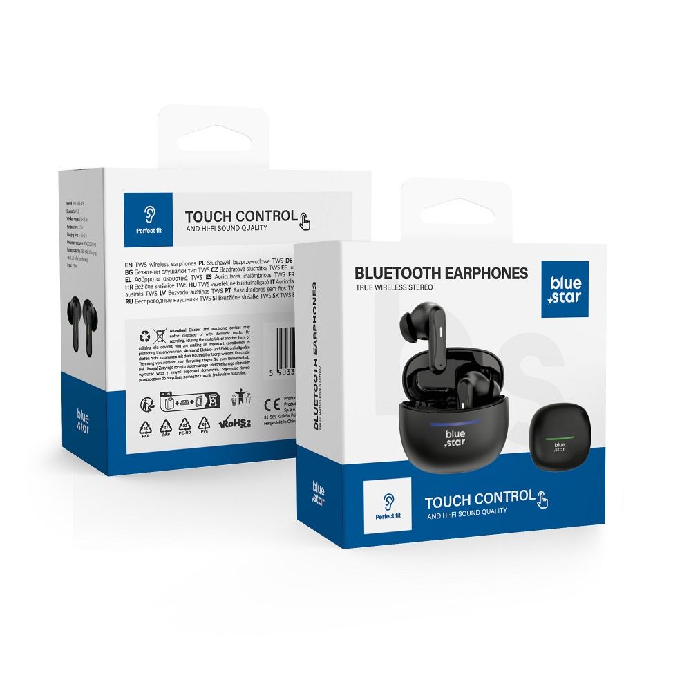 Casti Albastru Star Wireless Bk44 TWS Negru