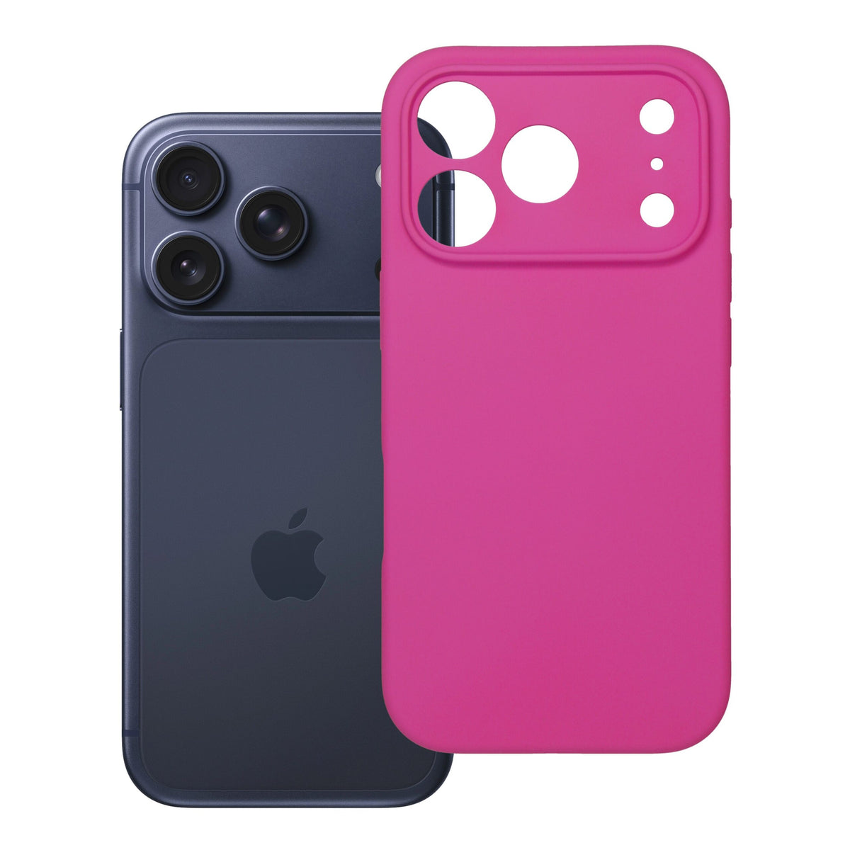 Husa pentru iPhone 18 Pro / 17 Pro Silicone 2mm (Big Hole) Roz