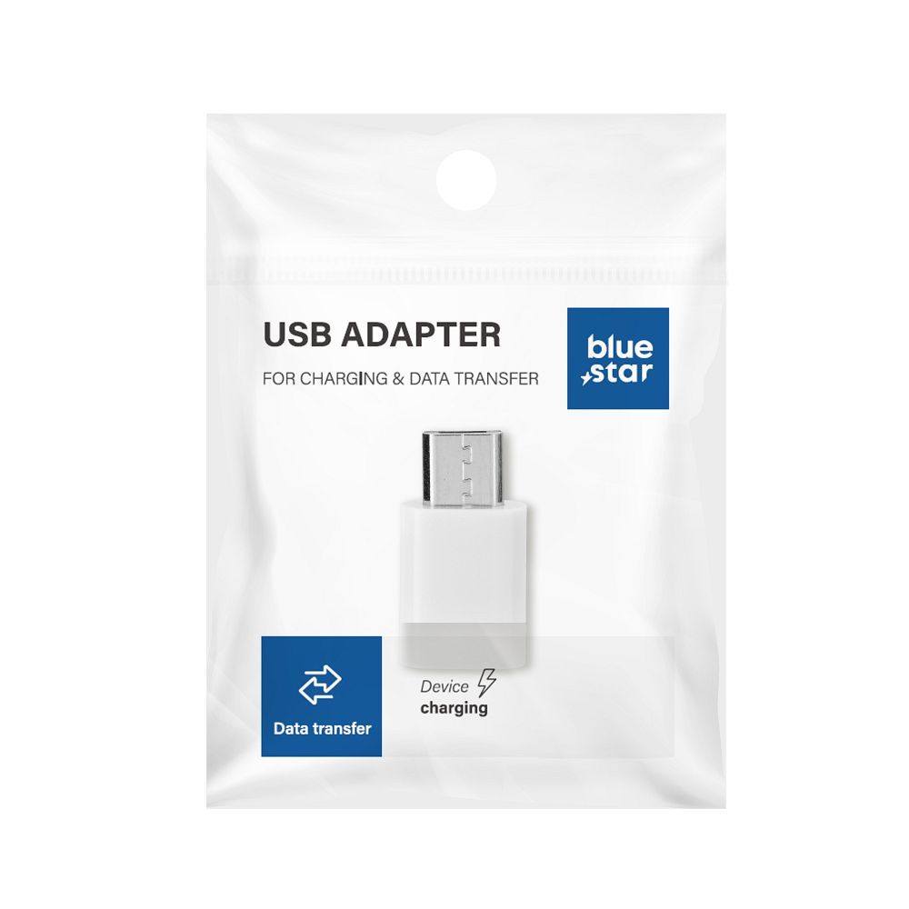 Adaptor Albastru Star Type C To Micro USB - Alb