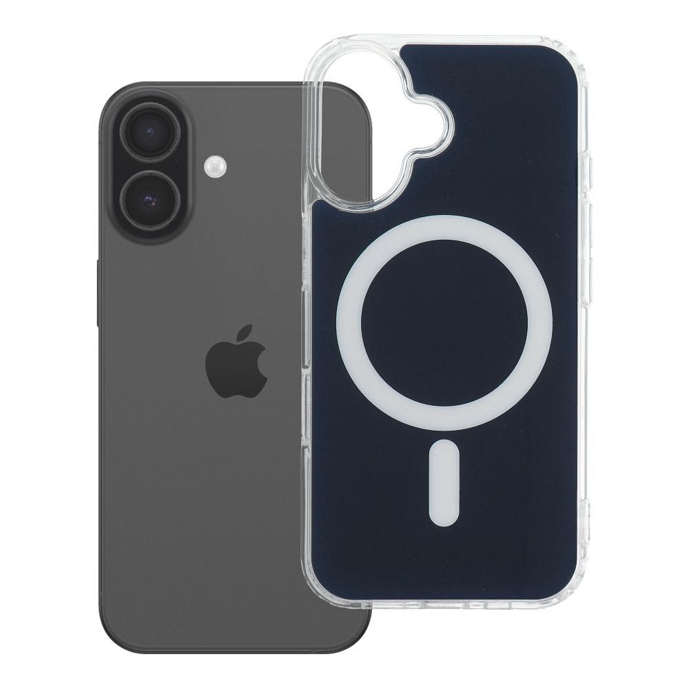 Husa Transparent Fusion Mag pentru iPhone 16 Compatible cu Magsafe Bleumarin