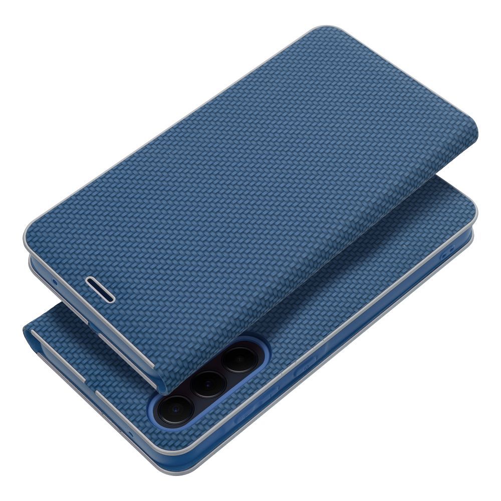 Husa Luna Book Carbon Flip pentru Xiaomi 14 Ultra Albastru