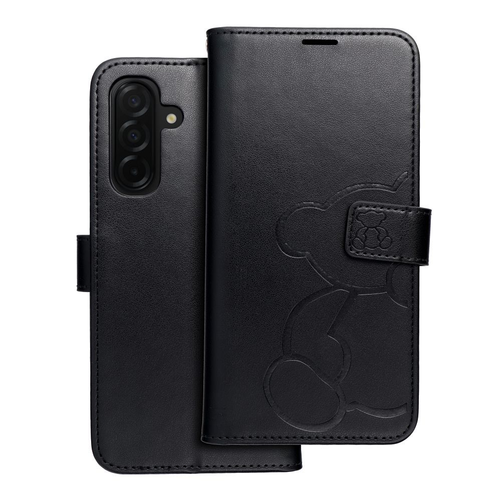 Husa Mezzo Book Flip pentru Samsung A26 5G Teddy Bear Negru