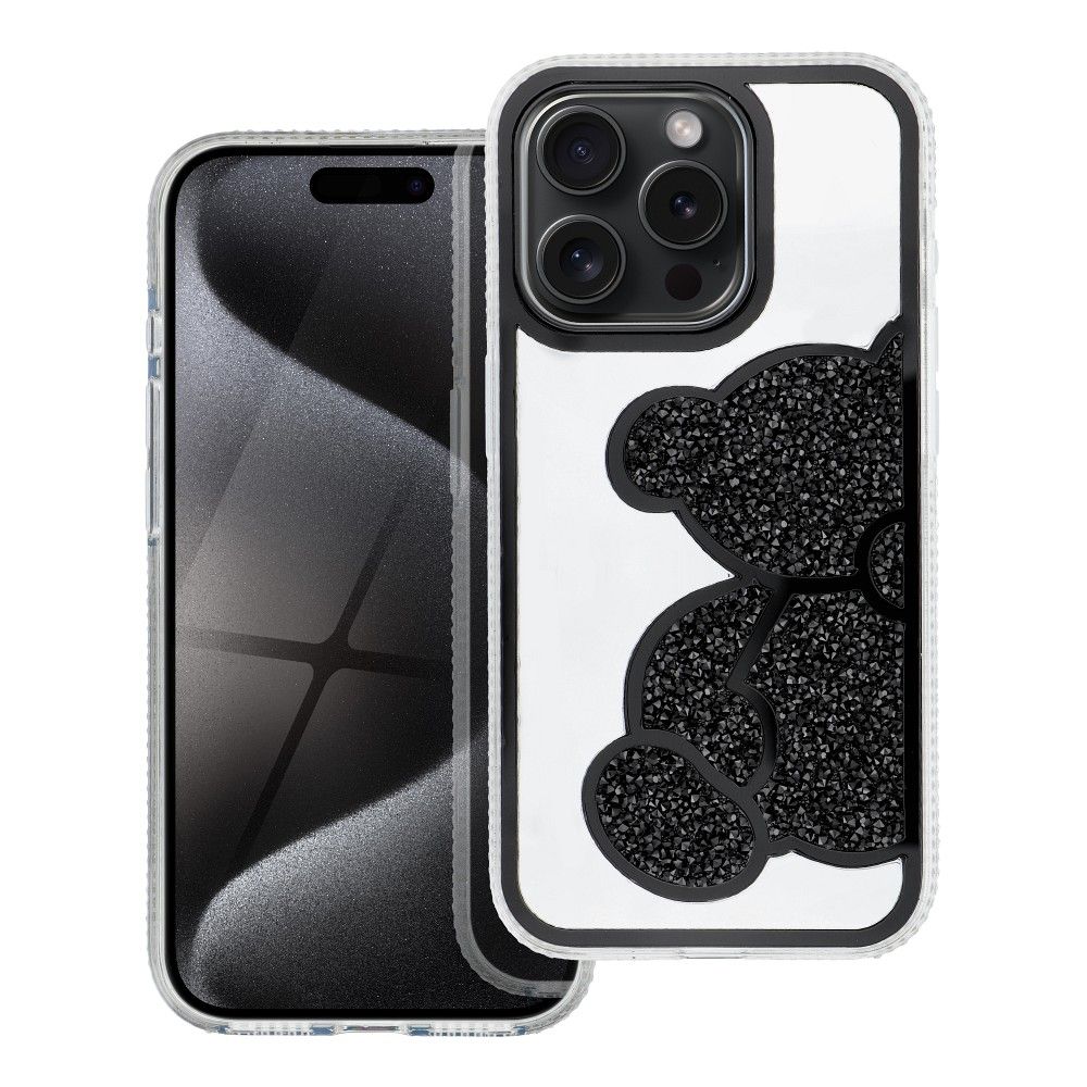 Husa Teddy Bear pentru iPhone 16 PRO Negru