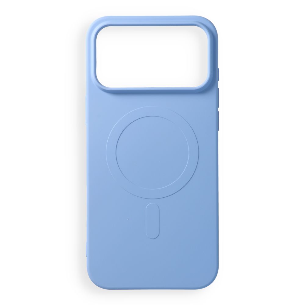 Husa Silicone Mag pentru iPhone 18 Pro Max / 17 Pro Max Compatible cu Magsafe (Big Hole) Albastru deschis