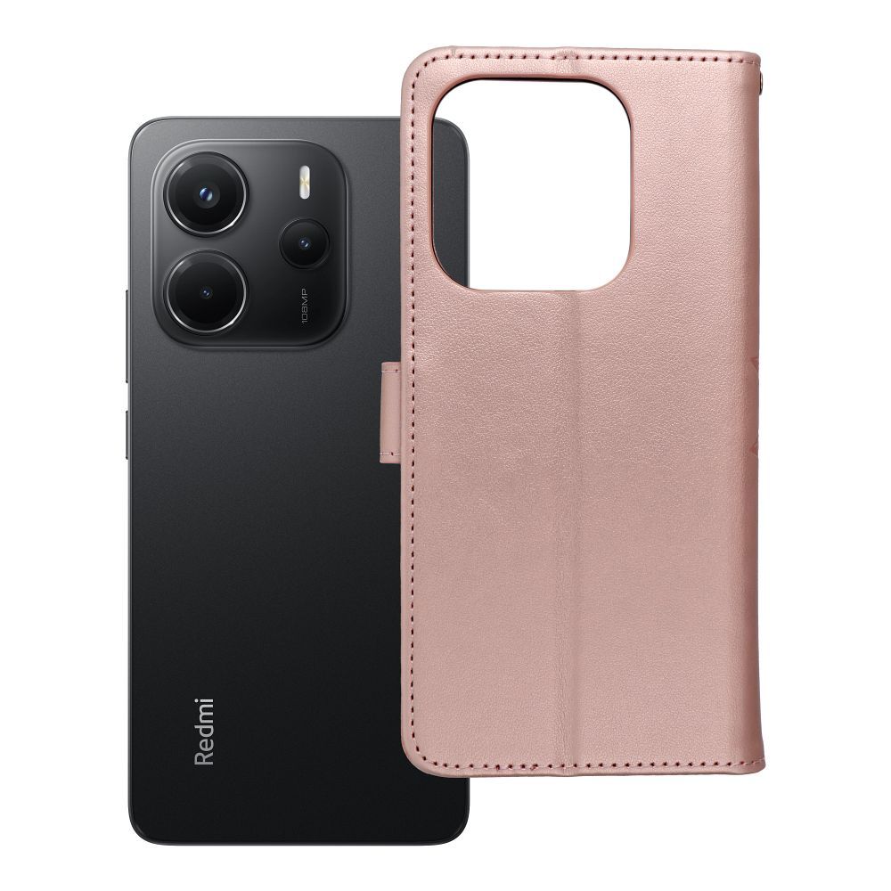 Husa Mezzo Book Flip pentru Xiaomi Redmi Note 14 4G (Global - 164,84mm X 78,15mm X 8,16mm) Mandala Roz auriu