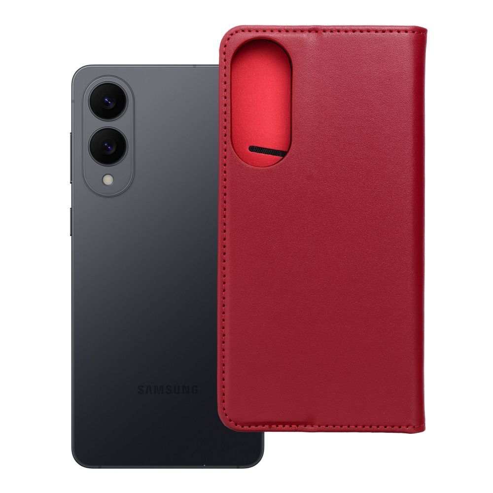 Husa Smart Pro Flip pentru Samsung S25 Edge Book Skórzane Burgundy