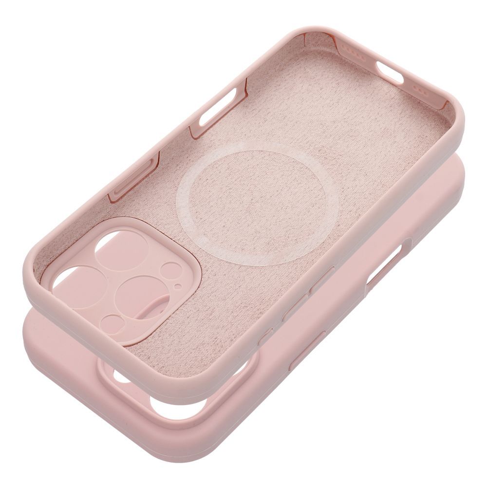 Husa pentru iPhone 15 PRO Silicone 2mm (Camera Protection) Compatible cu Magsafe Powder Roz