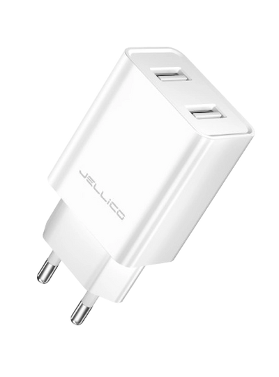 Cablu Jellico Incarcator priza Wj-c59 2.4A 12W 2xUSB + Usb-c Alb