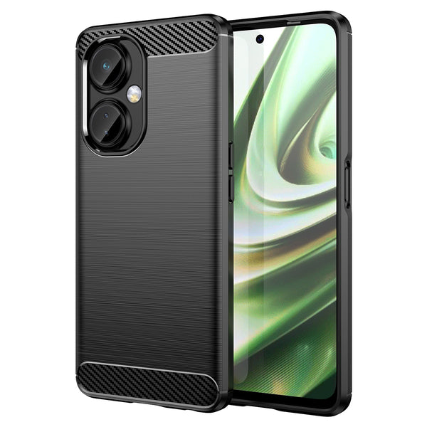 Husa Carbon pentru OnePlus Nord CE 3 Flexible Silicone Carbon Cover Negru