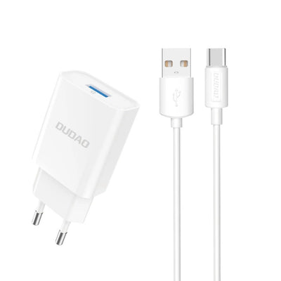 Cablu Dudao A4eu Usb-a 2.1A Incarcator priza - Alb + Usb-a - Usb-c