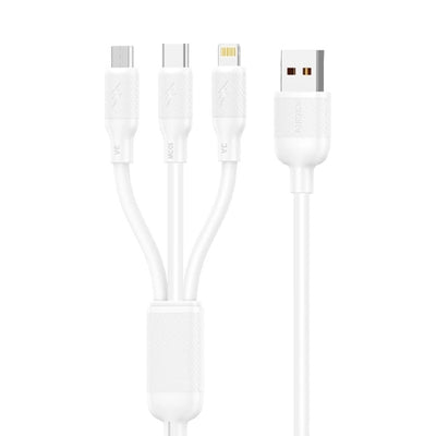 Cablu Foneng X80 3w1 100W 3A 1.2M Alb