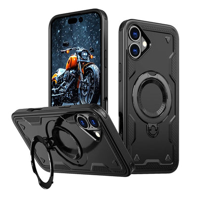 Husa Hybrid Armor Trendy cu Magsafe pentru iPhone 16 - Negru