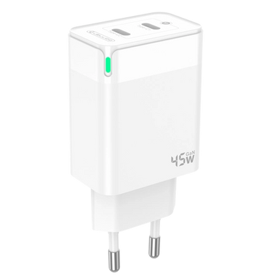 Incarcator priza Jellico C106 Gan PD 45W 2xUSB-C Alb