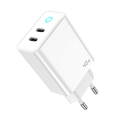 Cablu Jellico Incarcator priza Eu19 Gan PD 40W 2xUSB-C + Usb-c - Usb-c Alb
