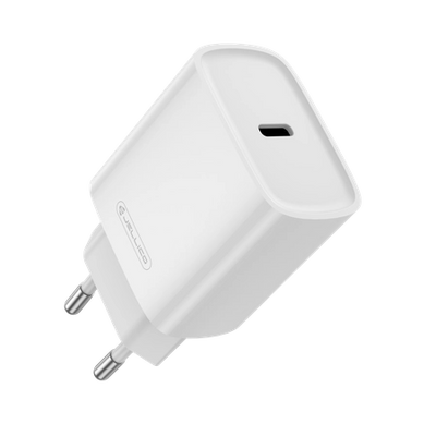 Cablu Jellico Incarcator priza Eu53 PD 30W 1xUSB-C + Usb-c - Lightning Alb