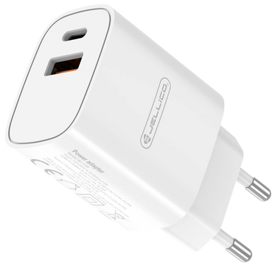 Cablu Jellico Incarcator priza Wj-c60 PD 20W 1xUSB-C + 1xUSB Qc3.0 + Usb-c - Lightning Alb
