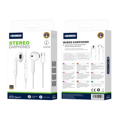 Casti Jellico Wired Ep2a Usb-c cu Microphone 1.2M Alb