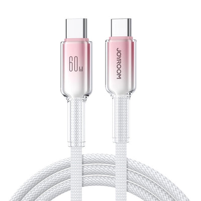 Cablu Joyroom S-a42 Crystal-Transparent Series 60W Usb-c - Usb-c 1.2m - Alb