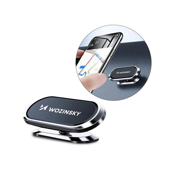 Suport auto Wozinsky Self-adhesive Magnetic 360 Car Dashboard Mount Argintiu