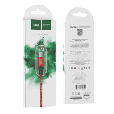 Cablu Hoco X14 Micro USB 3.1A 1M Rosu